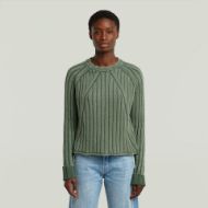 Picture of G-STAR WOMEN'S WASHED LOOSE R KNITTED SWEATER IN GREEN 1