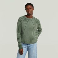 Picture of G-STAR WOMEN'S WASHED LOOSE R KNITTED SWEATER IN GREEN 3