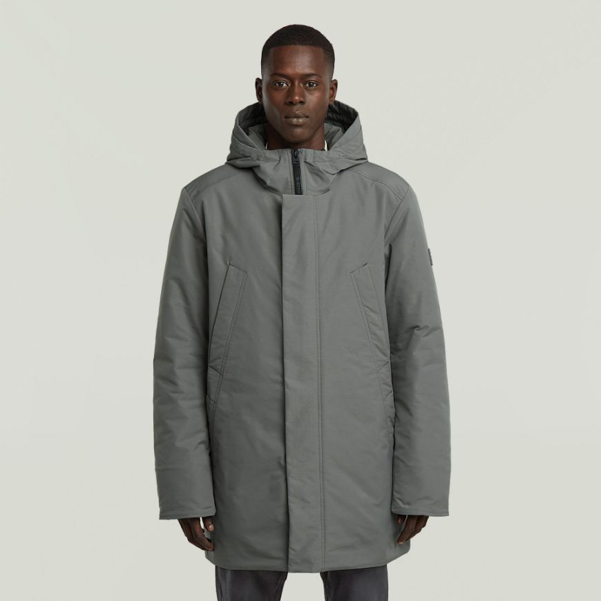 Picture of G-STAR MEN'S CLEAN VODAN PADDED HOODED PARKA JACKET IN GREY