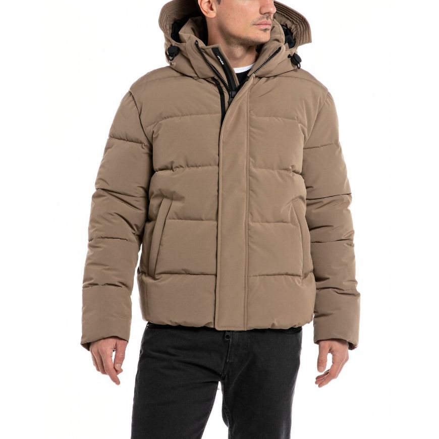 Снимка на REPLAY МЪЖКО ЯКЕ PADDED OXFORD JACKET WITH HOOD В КАФЯВО