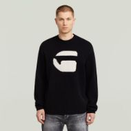 Picture of G-STAR MEN'S G LOGO RELAXED R KNITTED SWEATER IN BLACK 1