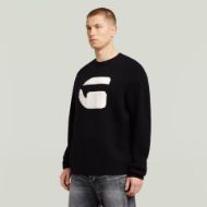 Picture of G-STAR MEN'S G LOGO RELAXED R KNITTED SWEATER IN BLACK 2