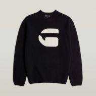 Picture of G-STAR MEN'S G LOGO RELAXED R KNITTED SWEATER IN BLACK 6