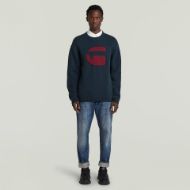 Picture of G-STAR MEN'S G LOGO RELAXED R KNITTED SWEATER IN DARK BLUE 5
