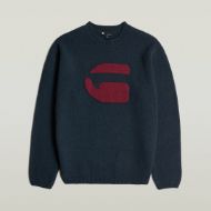 Picture of G-STAR MEN'S G LOGO RELAXED R KNITTED SWEATER IN DARK BLUE 6
