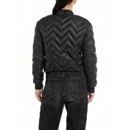 Picture of REPLAY WOMEN'S QUILTED BOMBER JACKET IN BLACK 2