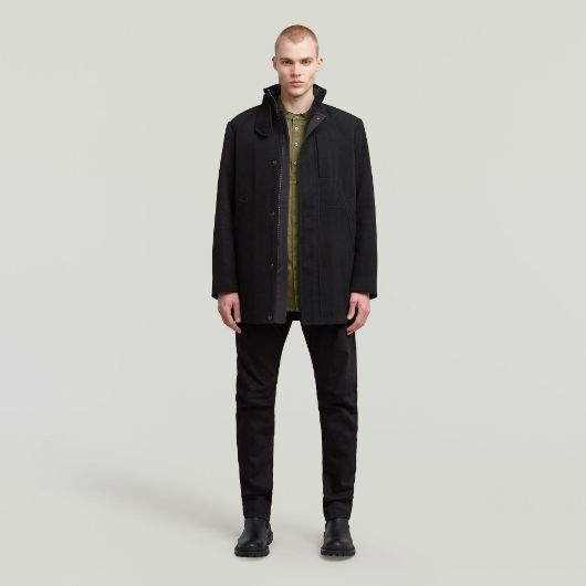 Show details for G-STAR MEN'S GARBER WOOL TRENCH JACKET IN BLACK 3 - FanPoint Picture of G-STAR MEN'S GARBER WOOL TRENCH JACKET IN BLACK 3