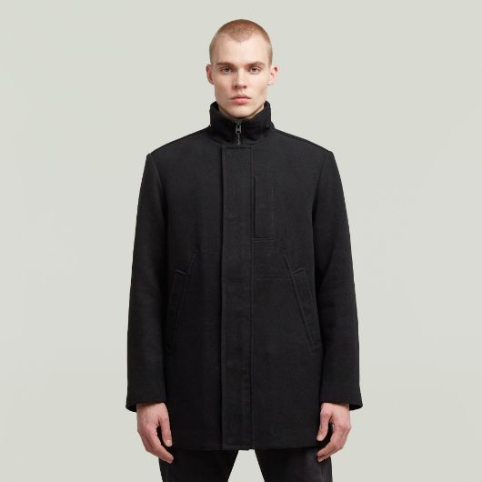 Show details for G-STAR MEN'S GARBER WOOL TRENCH JACKET IN BLACK 1 - FanPoint Picture of G-STAR MEN'S GARBER WOOL TRENCH JACKET IN BLACK 1