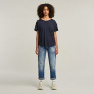 Picture of G-STAR WOMEN'S ROLLED UP SLEEVE BOYFRIEND T-SHIRT IN OSAKA BLUE 5
