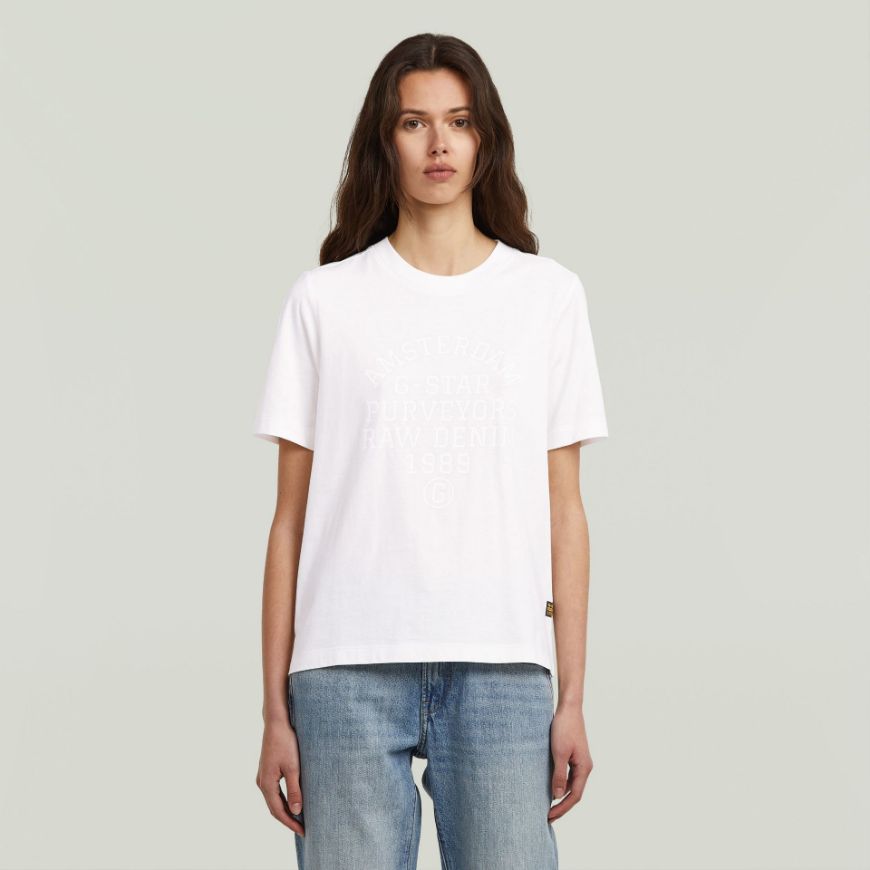 Picture of G-STAR WOMEN'S TEXT GR TOP IN MILK