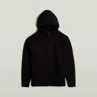 Picture of G-STAR MEN'S HEAVY FULL ZIP HOODED CARDIGAN IN DK BLACK 6