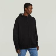 Picture of G-STAR MEN'S HEAVY FULL ZIP HOODED CARDIGAN IN DK BLACK 3