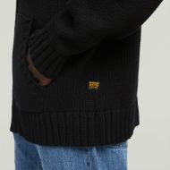 Picture of G-STAR MEN'S HEAVY FULL ZIP HOODED CARDIGAN IN DK BLACK 4