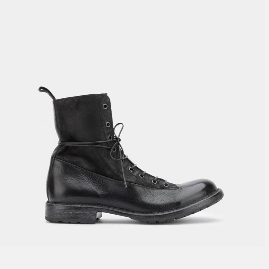 Picture of MOMA MEN'S ANKLE BOOTS TRONCHETTO UOMO MALE IN BLACK+BLACK