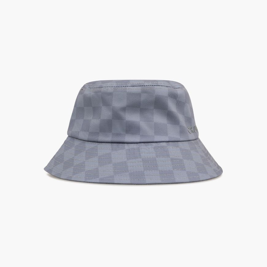 Picture of CRUYFF MEN'S CHECK BUCKET HAT IN ULTIMATE GREY