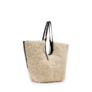 Picture of ALLSAINTS WOMEN'S ARA SHEARLING TOTE BAG IN NATURAL/BLACK 4