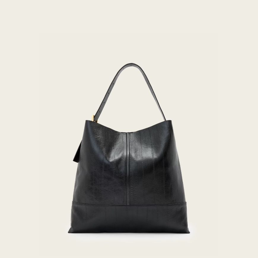 Picture of ALLSAINTS WOMEN'S ASHA EEL SHOULDER BAG IN BLACK