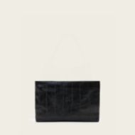 Picture of ALLSAINTS WOMEN'S BETTINA EEL CLUTCH BAG IN BLACK 1