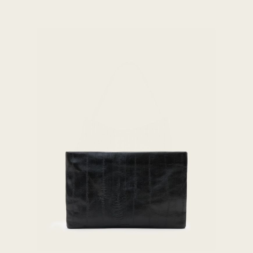 Picture of ALLSAINTS WOMEN'S BETTINA EEL CLUTCH BAG IN BLACK
