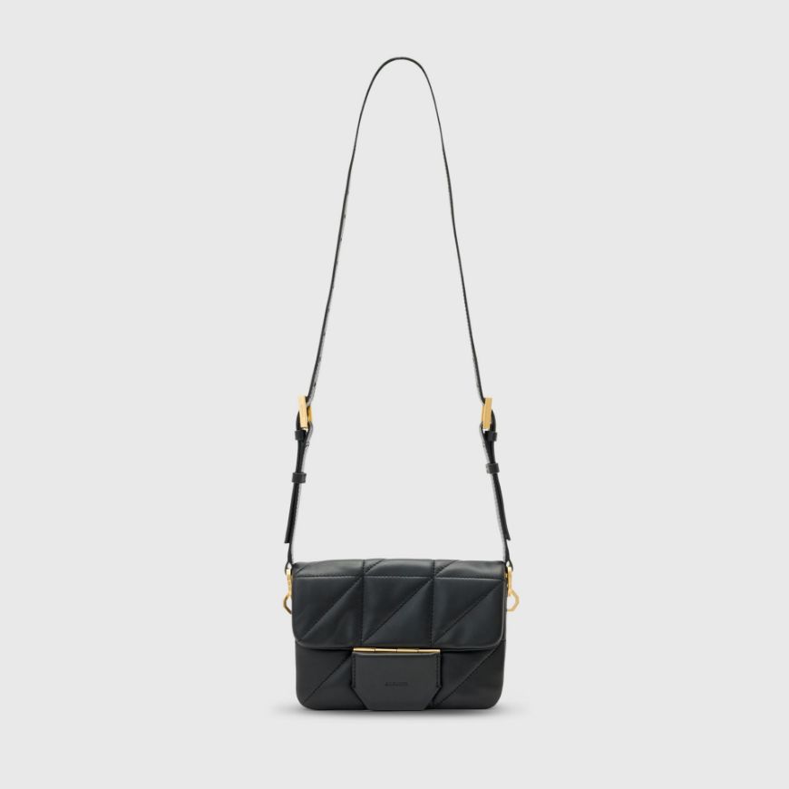 Picture of ALLSAINTS WOMEN'S JUPITER QUILT CROSSBODY  BAG IN BLACK