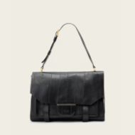 Picture of ALLSAINTS WOMEN'S URSA EEL SATCHEL BAG IN BLACK 1
