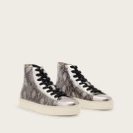 Picture of ALLSAINTS WOMEN'S TANA MET HIGH TOP IN SILVER/BLACK 2