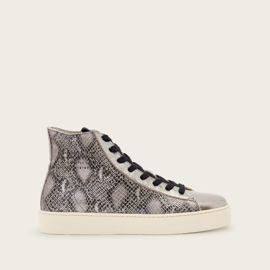 Picture of ALLSAINTS WOMEN'S TANA MET HIGH TOP IN SILVER/BLACK