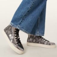Picture of ALLSAINTS WOMEN'S TANA MET HIGH TOP IN SILVER/BLACK 6