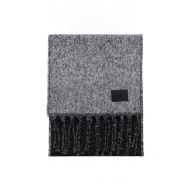 Picture of REPLAY WOMEN'S FRINGED SOFT POLYESTER SCARF IN BLACK AND GRAY MELANGE 2