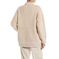 Picture of REPLAY WOMEN'S YARN BLEND OVERSHIRT IN BEIGE WITH WHITE EDGES 2