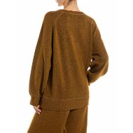 Picture of REPLAY WOMEN'S COTTON WOOL BLEND CREW NECK JUMPER IN CAMP BRONZE 2