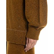 Picture of REPLAY WOMEN'S COTTON WOOL BLEND CREW NECK JUMPER IN CAMP BRONZE 4