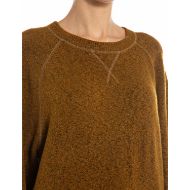 Picture of REPLAY WOMEN'S COTTON WOOL BLEND CREW NECK JUMPER IN CAMP BRONZE 3