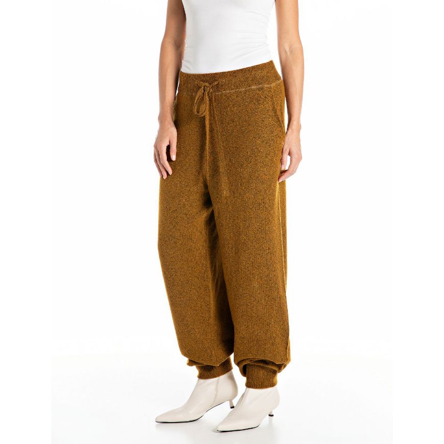 Picture of REPLAY WOMEN'S REGULAR COTTON WOOL BLEND JOGGER IN CAMP BRONZE