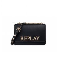 Picture of REPLAY WOMEN'S CROSSBODY BAG WITH LOGO IN SUN BLACK 1