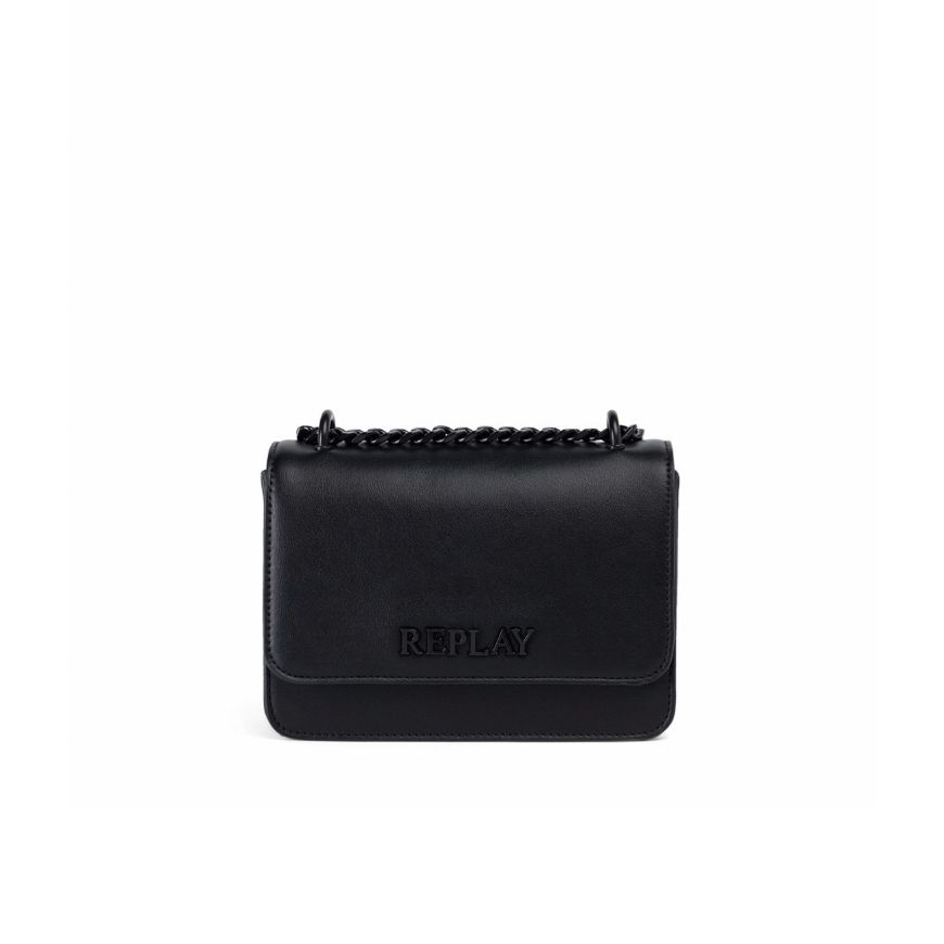 Снимка на REPLAY ДАМСКА ЧАНТА ЗА РАМО CROSSBODY BAG WITH CHAIN В ГРАНИТЕНО СИВО