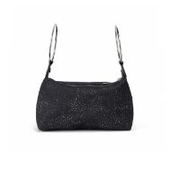 Picture of REPLAY WOMEN'S BAG IN HAMMERED DENIM WITH PEARLS ON THE STRAP IN WASHED BLACK 3