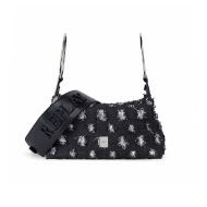 Picture of REPLAY WOMEN'S BAG IN DENIM WITH METAL MESH IN WASHED BLACK 1