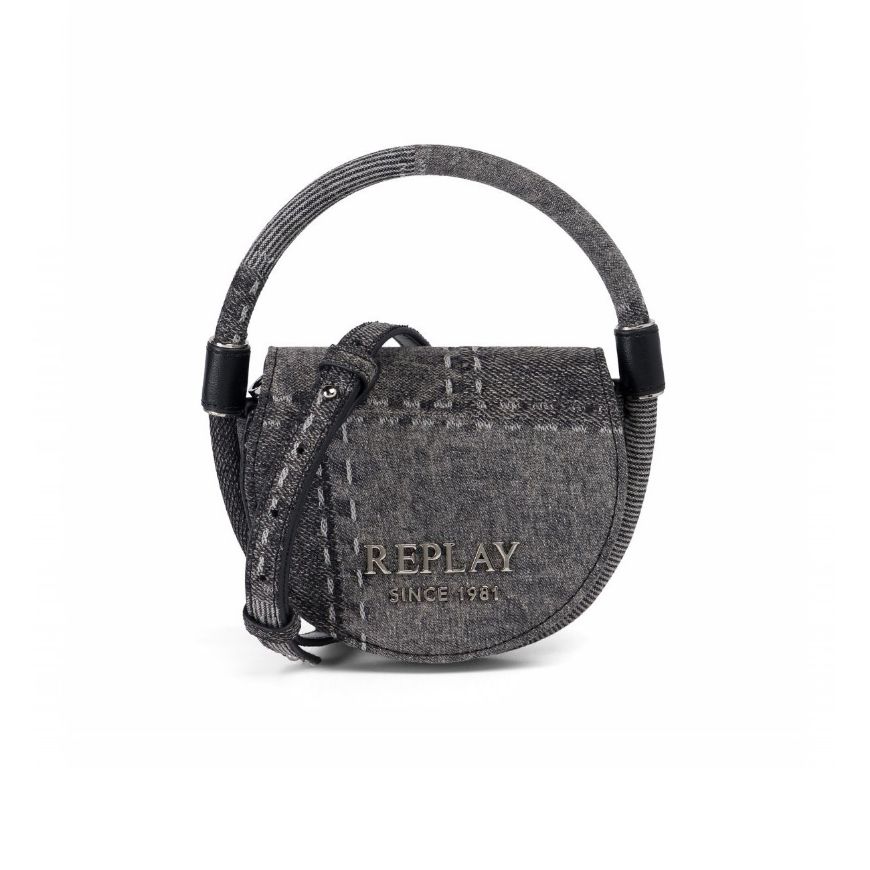 Picture of REPLAY WOMEN'S DENIM CROSSBODY BAG IN WASHED BLACK
