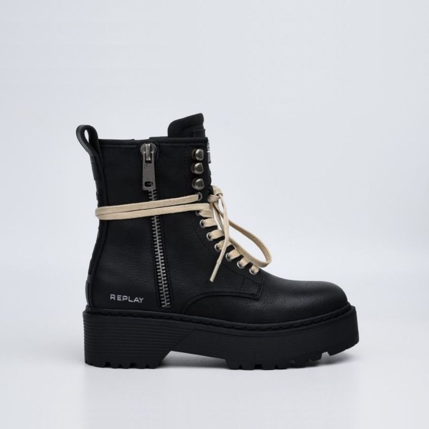 Picture of REPLAY WOMEN'S LUISA CLASSIC BOOTS WITH LACES IN BLACK
