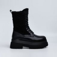 Picture of REPLAY WOMEN'S ANY FUR BOOTS WITH LACES IN BLACK 1