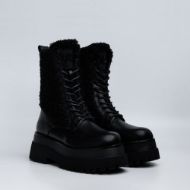 Picture of REPLAY WOMEN'S ANY FUR BOOTS WITH LACES IN BLACK 2