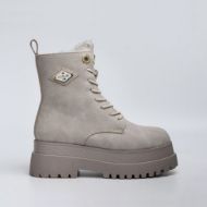 Picture of REPLAY WOMEN'S ANY ROMBUS BOOTS WITH LACES IN BEIGE 1