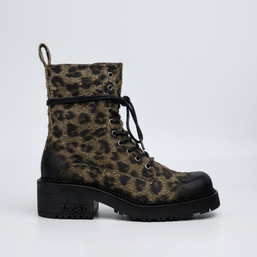 Picture of REPLAY WOMEN'S RAVEN BOOT HAIRY BOOTS IN ANIMALIER