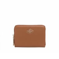 Picture of REPLAY WOMEN'S ZIP AROUND PURSE WITH DIAMOND LOGO IN CARAMEL CAFE 1