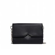 Picture of REPLAY WOMEN'S FLAP WALLET WITH DIAMOND LOGO AND CHAIN IN BLACK 1