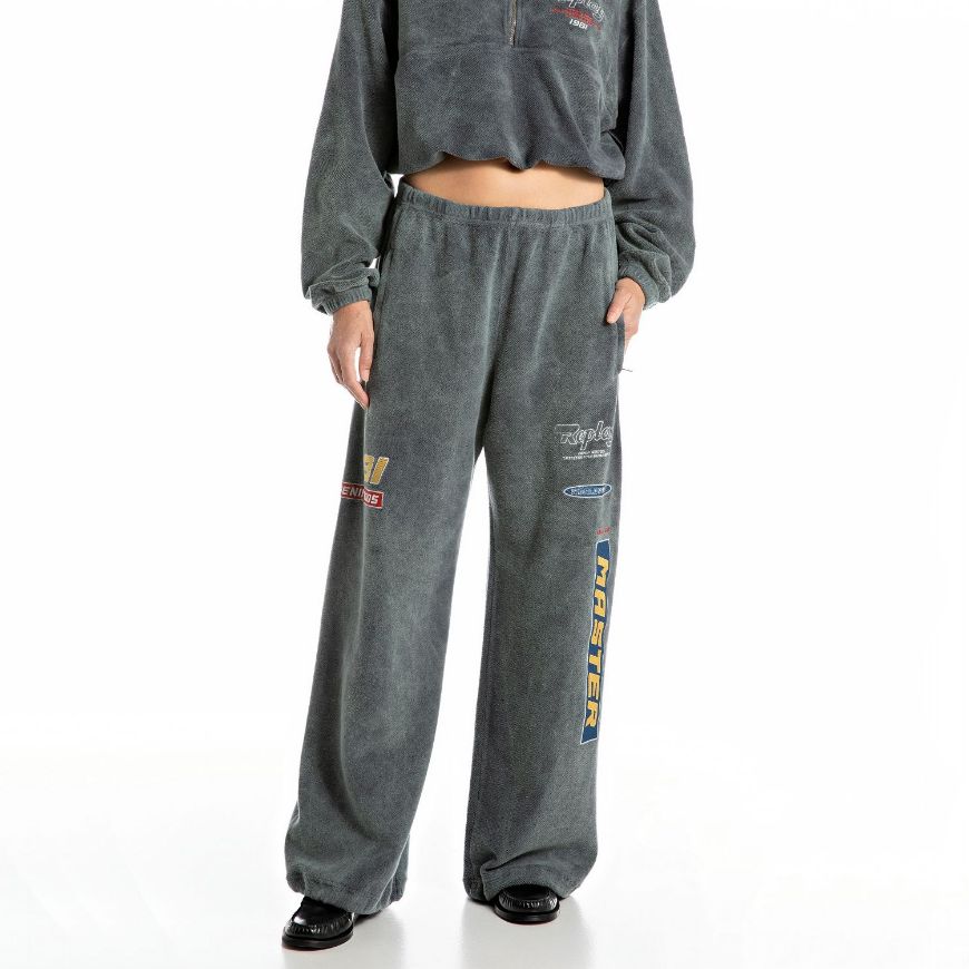 Снимка на REPLAY ДАМСКИ OVERSIZED TEDDY FLEECE СПОРТЕН ПАНТАЛОН В ЧЕРНОBOARD