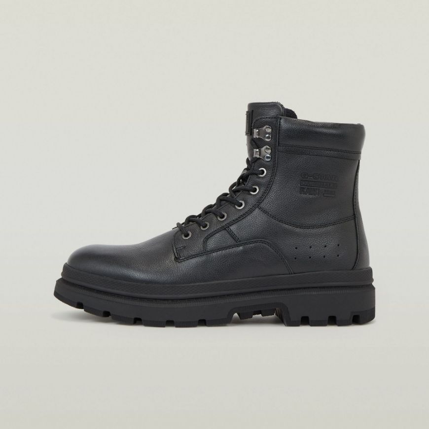 Picture of G-STAR MEN'S ARRON HIGH LEATHER BOOTS IN BLACK