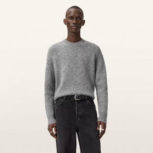 Show details for ALLSAINTS MEN'S COBY CREW JUMPER IN GREY MARL Picture of ALLSAINTS MEN'S COBY CREW JUMPER IN GREY MARL