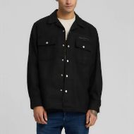 Picture of REPLAY MEN'S WOOLEN MELTON SHACKET IN BLACK 1